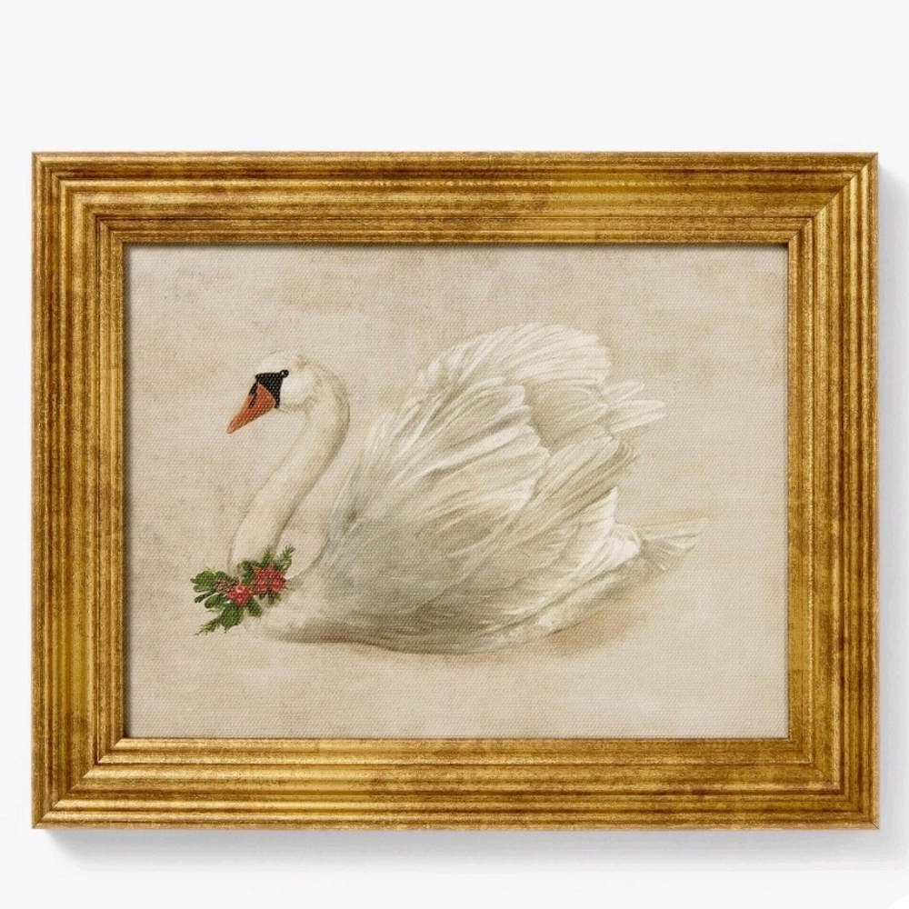 Studio McGee Gold Framed Swan Wall Art